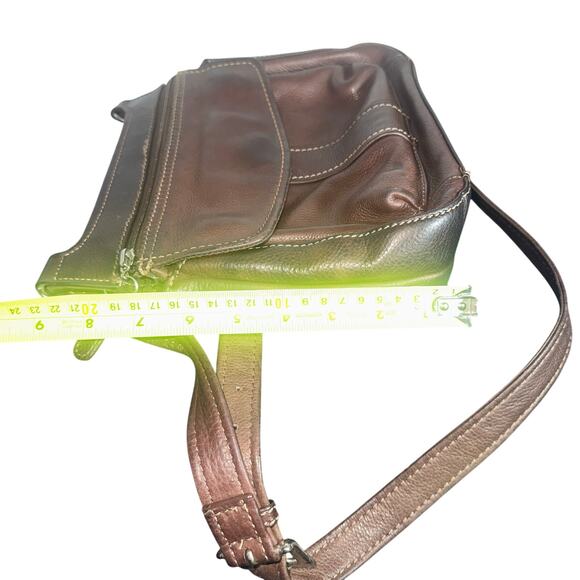 Vintage Fossil Brown Leather Crossbody Bag Wallet Organizer 75082 90s Y2K - Picture 13 of 14